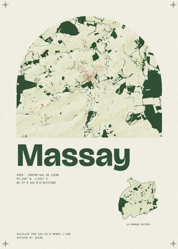 Affiche de Massay, calculée par 123-fr d'après l'IGN