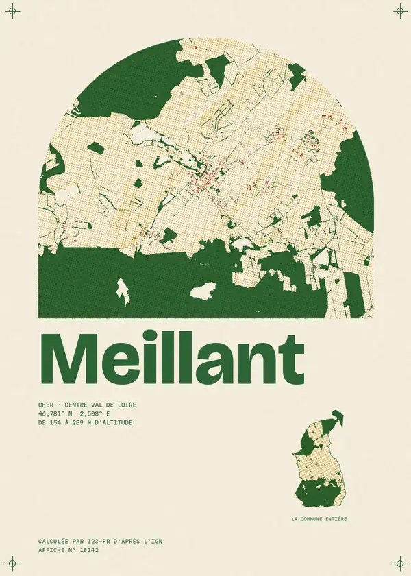 Affiche de Meillant, calculée par 123-fr d'après l'IGN