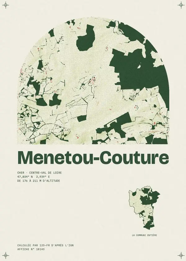 Affiche de Menetou-Couture, calculée par 123-fr d'après l'IGN