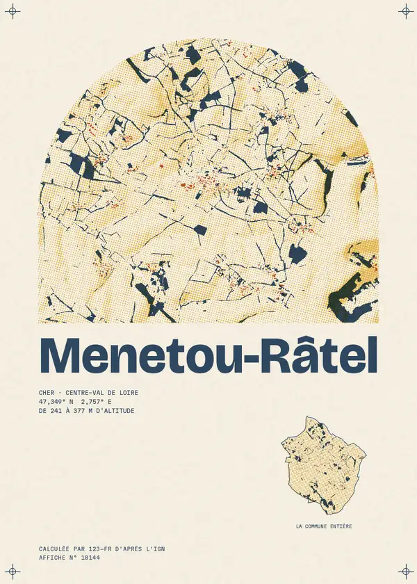 Affiche de Menetou-Râtel, calculée par 123-fr d'après l'IGN