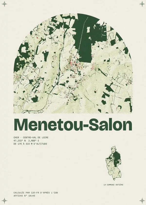 Affiche de Menetou-Salon, calculée par 123-fr d'après l'IGN