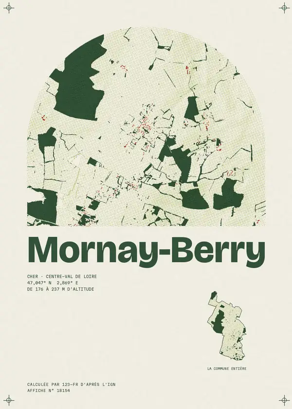 Affiche de Mornay-Berry, calculée par 123-fr d'après l'IGN