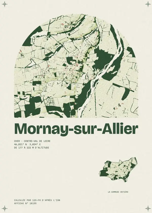 Affiche de Mornay-sur-Allier, calculée par 123-fr d'après l'IGN