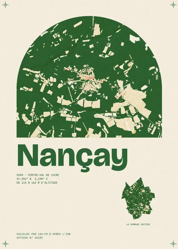Affiche de Nançay, calculée par 123-fr d'après l'IGN