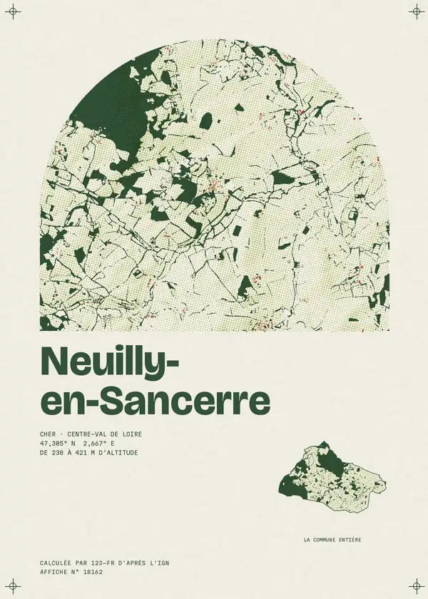 Affiche de Neuilly-en-Sancerre, calculée par 123-fr d'après l'IGN
