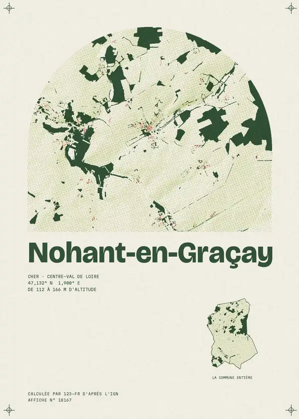 Affiche de Nohant-en-Graçay, calculée par 123-fr d'après l'IGN