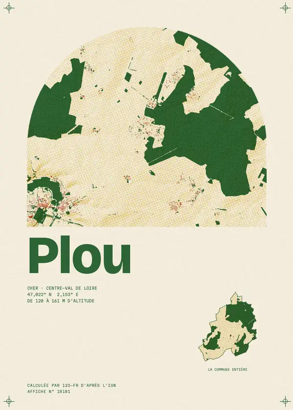 Affiche de Plou, calculée par 123-fr d'après l'IGN