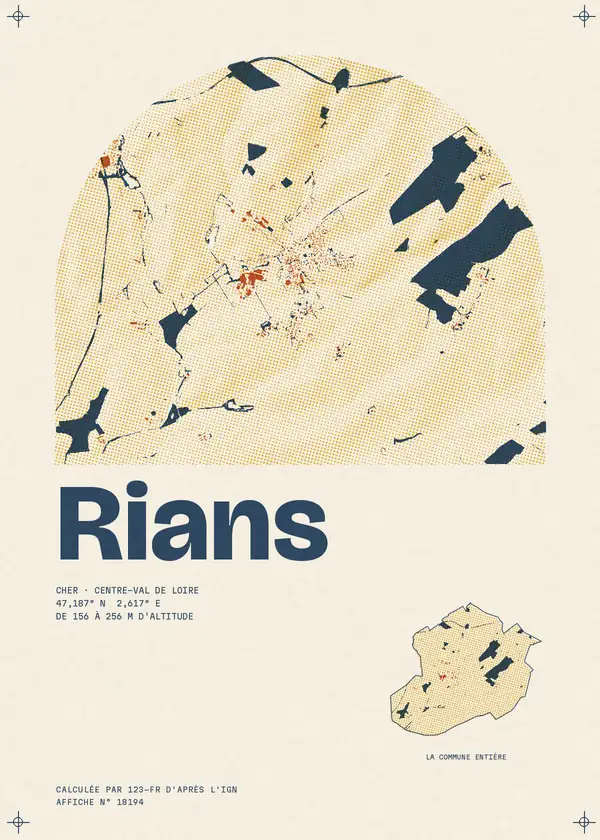 Affiche de Rians, calculée par 123-fr d'après l'IGN