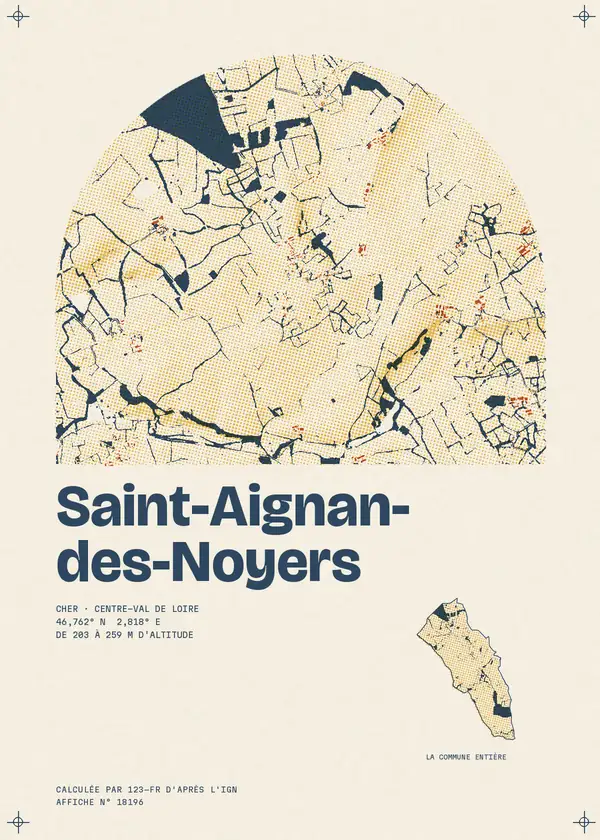 Affiche de Saint-Aignan-des-Noyers, calculée par 123-fr d'après l'IGN