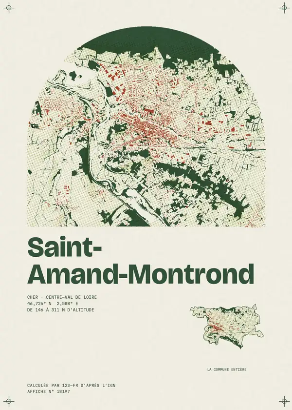 Affiche de Saint-Amand-Montrond, calculée par 123-fr d'après l'IGN