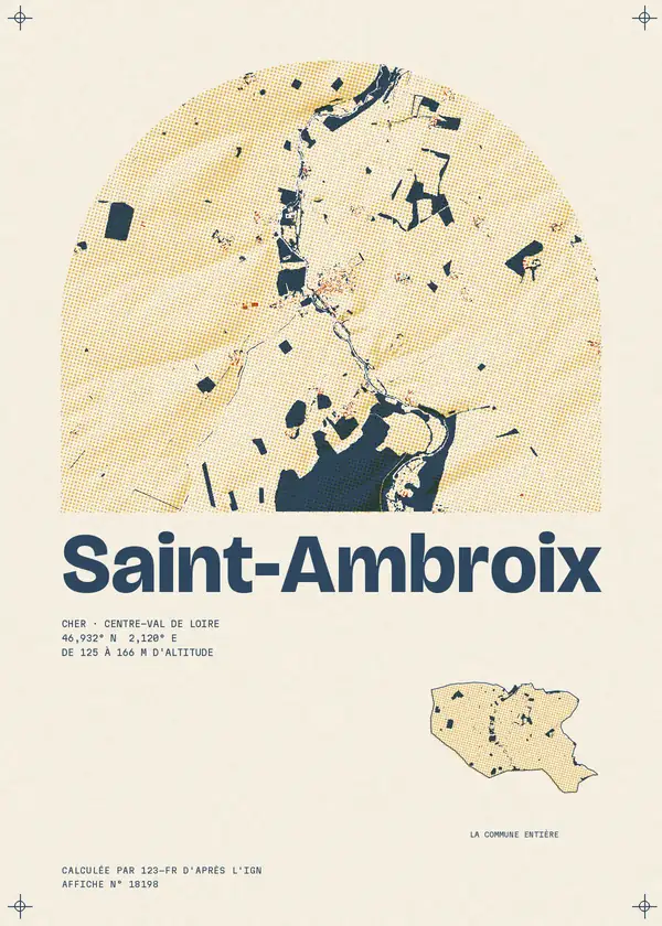Affiche de Saint-Ambroix, calculée par 123-fr d'après l'IGN
