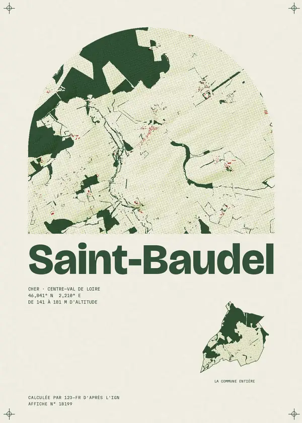 Affiche de Saint-Baudel, calculée par 123-fr d'après l'IGN