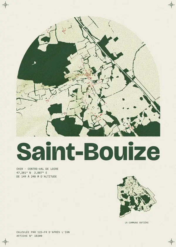 Affiche de Saint-Bouize, calculée par 123-fr d'après l'IGN