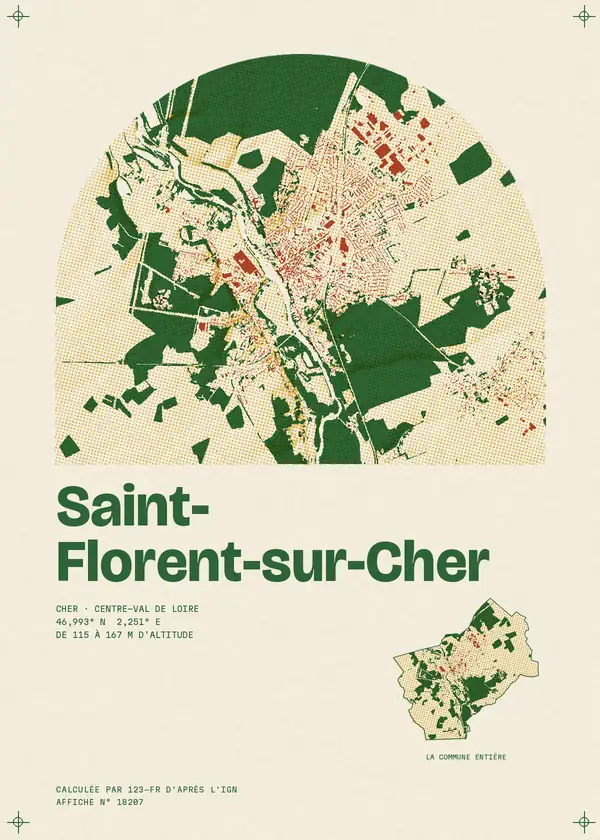 Affiche de Saint-Florent-sur-Cher, calculée par 123-fr d'après l'IGN