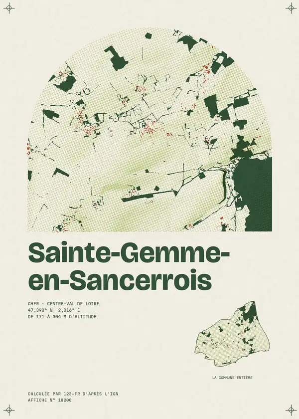 Affiche de Sainte-Gemme-en-Sancerrois, calculée par 123-fr d'après l'IGN