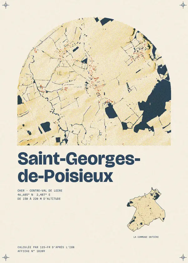Affiche de Saint-Georges-de-Poisieux, calculée par 123-fr d'après l'IGN