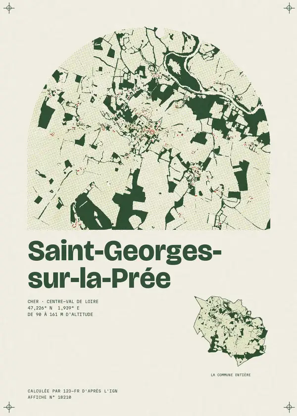 Affiche de Saint-Georges-sur-la-Prée, calculée par 123-fr d'après l'IGN