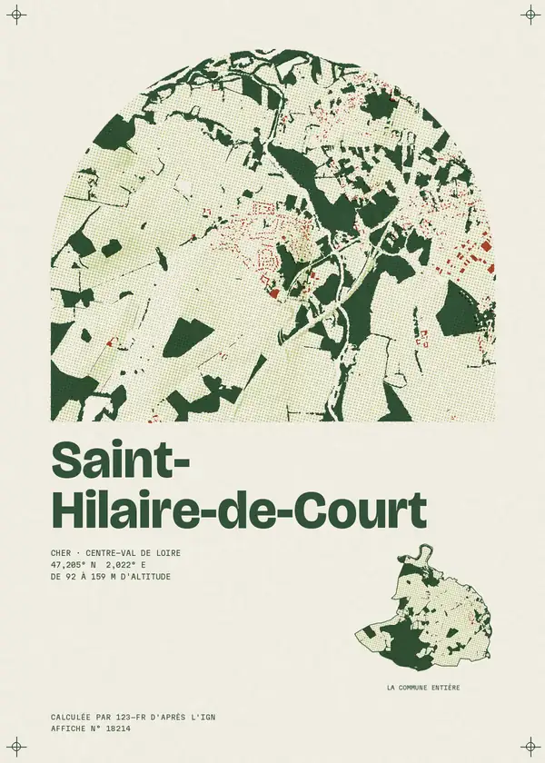Affiche de Saint-Hilaire-de-Court, calculée par 123-fr d'après l'IGN