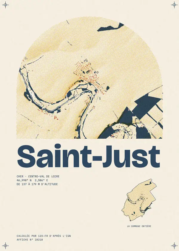 Affiche de Saint-Just, calculée par 123-fr d'après l'IGN