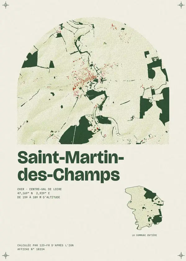 Affiche de Saint-Martin-des-Champs, calculée par 123-fr d'après l'IGN