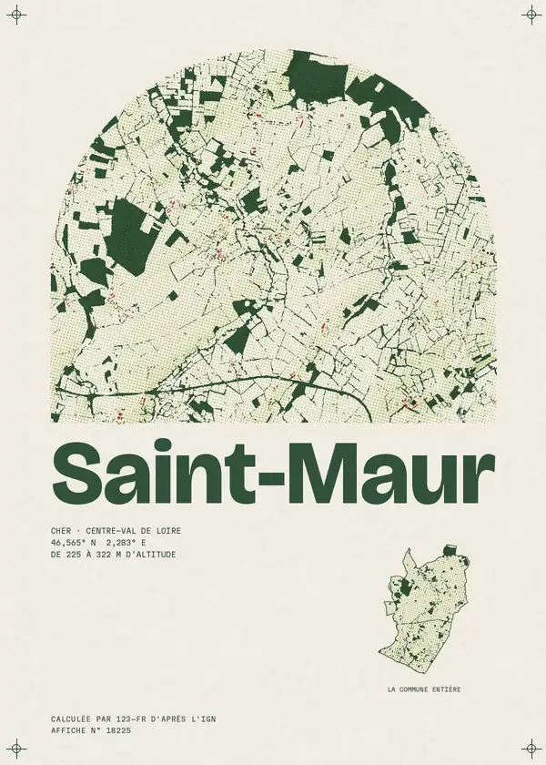 Affiche de Saint-Maur, calculée par 123-fr d'après l'IGN