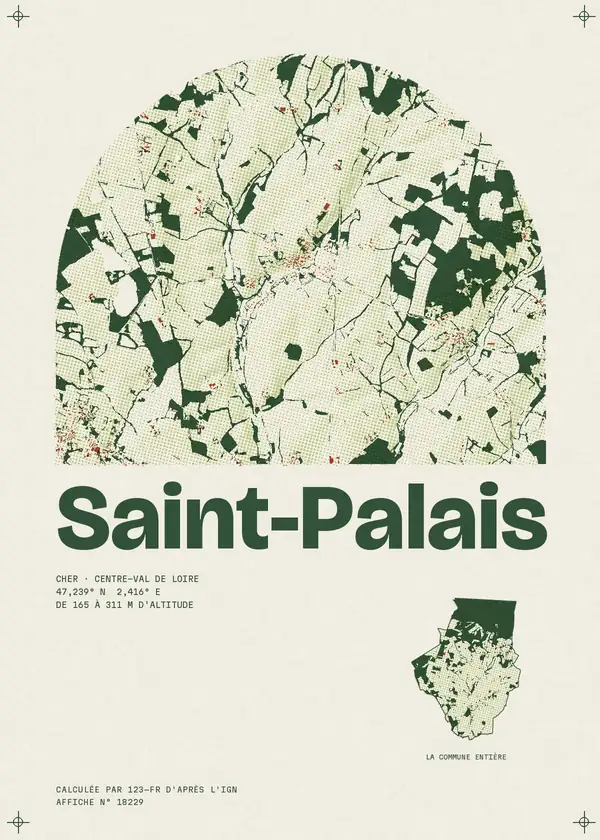Affiche de Saint-Palais, calculée par 123-fr d'après l'IGN