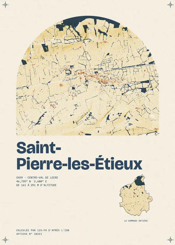 Affiche de Saint-Pierre-les-Étieux, calculée par 123-fr d'après l'IGN