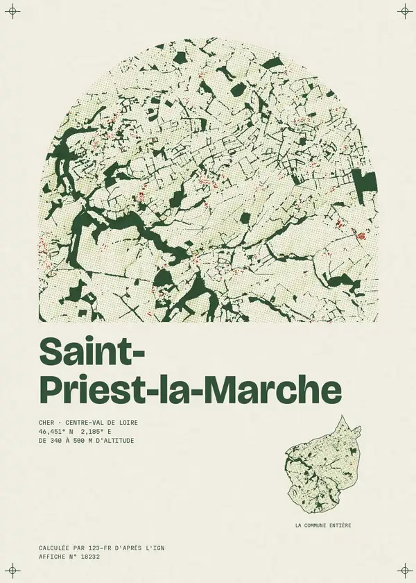 Affiche de Saint-Priest-la-Marche, calculée par 123-fr d'après l'IGN