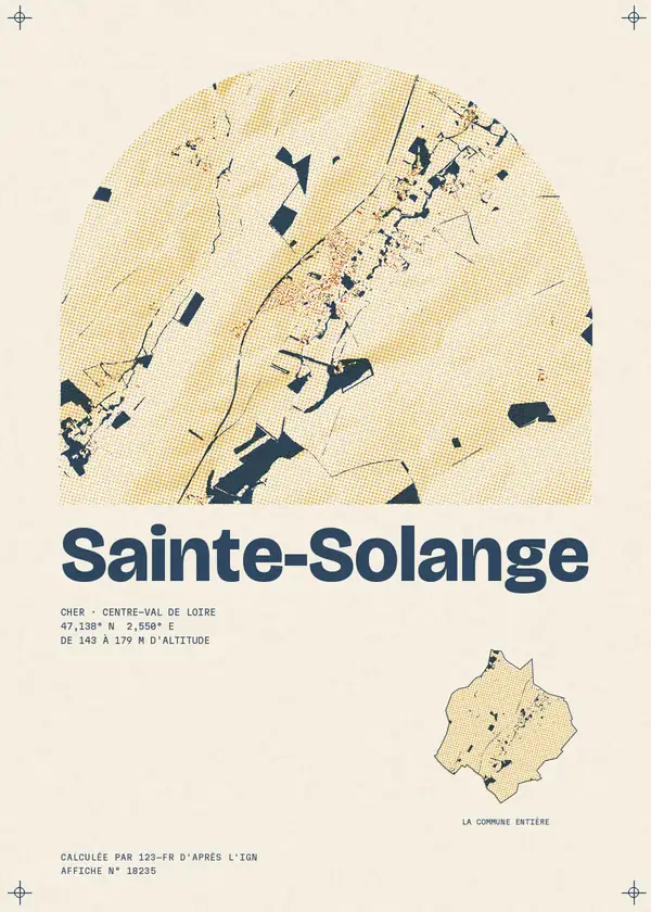 Affiche de Sainte-Solange, calculée par 123-fr d'après l'IGN