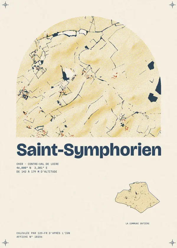 Affiche de Saint-Symphorien, calculée par 123-fr d'après l'IGN