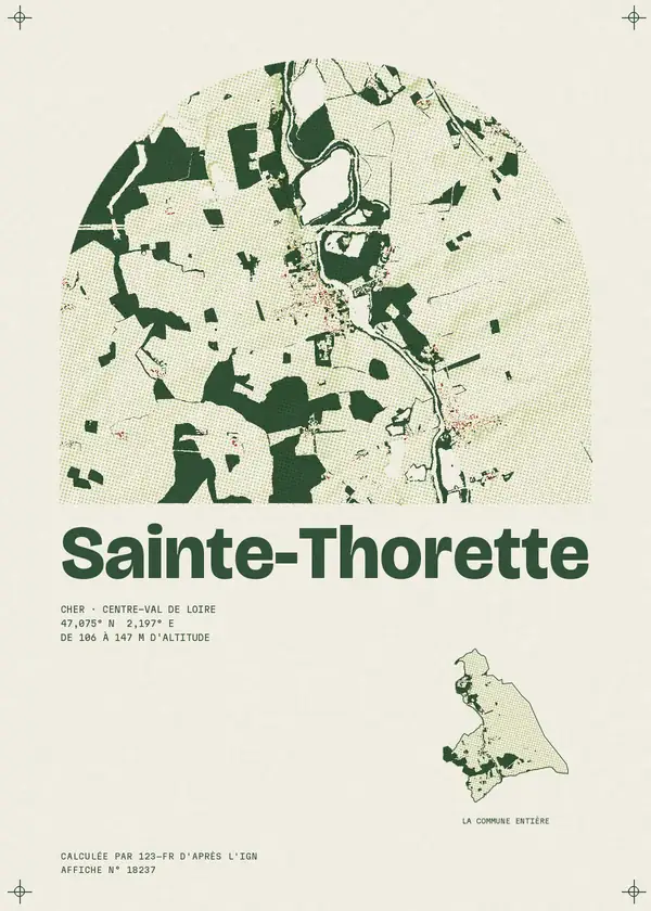 Affiche de Sainte-Thorette, calculée par 123-fr d'après l'IGN