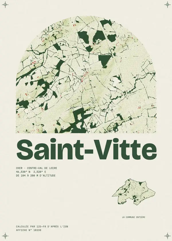 Affiche de Saint-Vitte, calculée par 123-fr d'après l'IGN