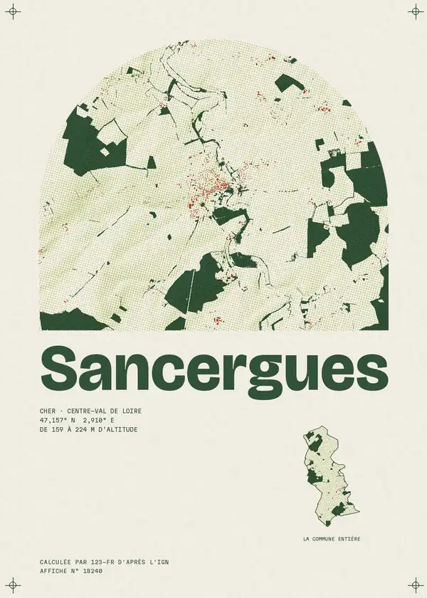 Affiche de Sancergues, calculée par 123-fr d'après l'IGN