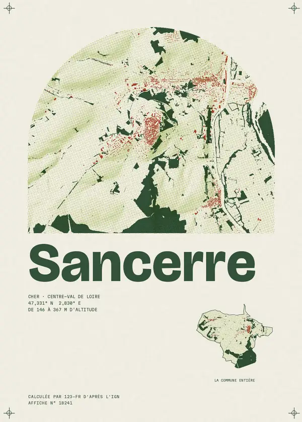 Affiche de Sancerre, calculée par 123-fr d'après l'IGN