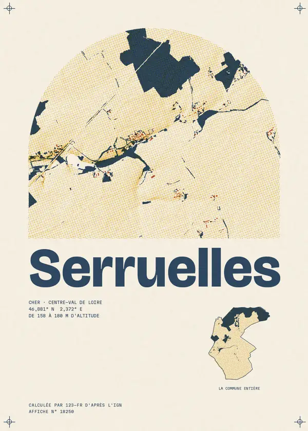 Affiche de Serruelles, calculée par 123-fr d'après l'IGN