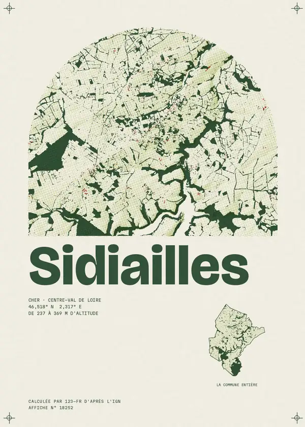 Affiche de Sidiailles, calculée par 123-fr d'après l'IGN