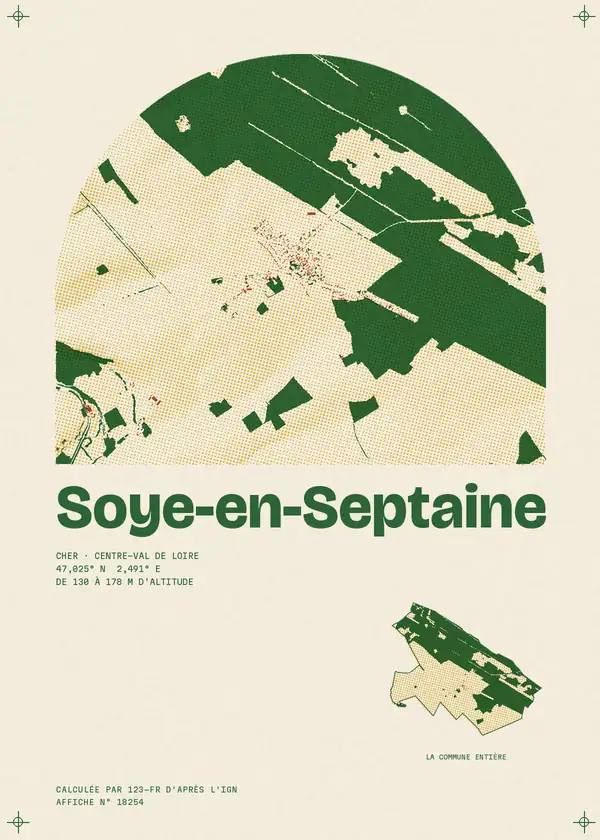 Affiche de Soye-en-Septaine, calculée par 123-fr d'après l'IGN