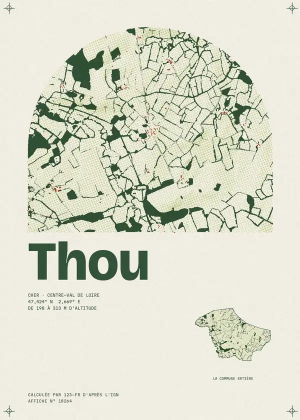 Affiche de Thou, calculée par 123-fr d'après l'IGN