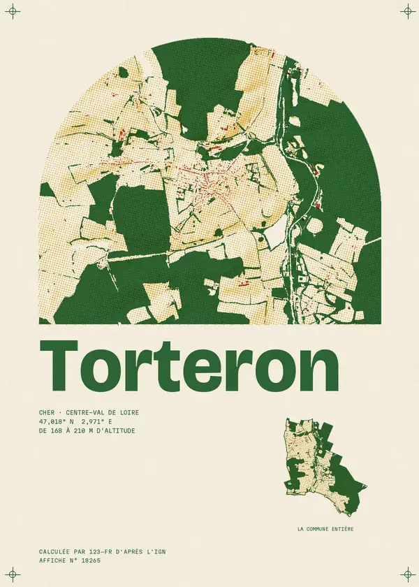 Affiche de Torteron, calculée par 123-fr d'après l'IGN