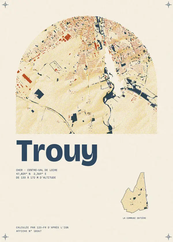 Affiche de Trouy, calculée par 123-fr d'après l'IGN