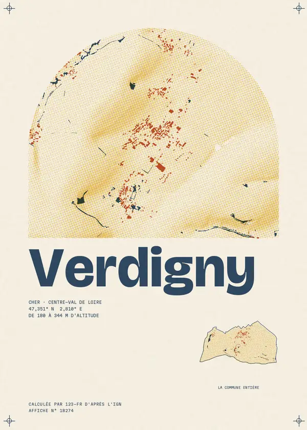 Affiche de Verdigny, calculée par 123-fr d'après l'IGN