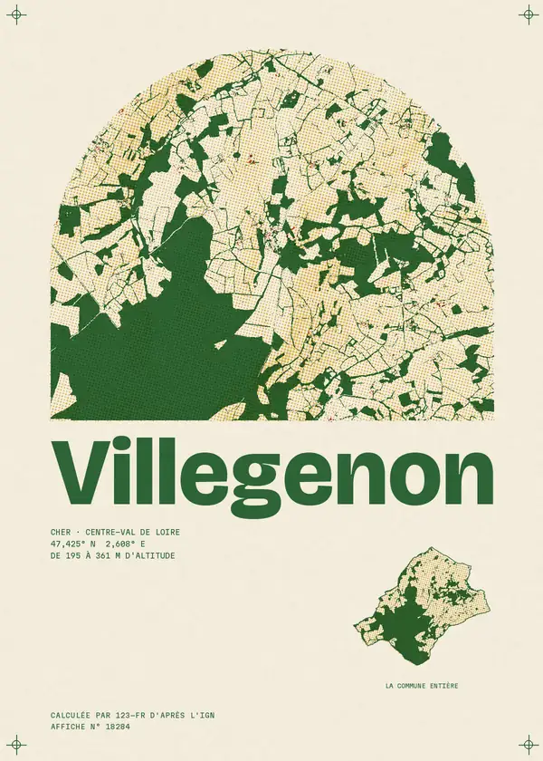 Affiche de Villegenon, calculée par 123-fr d'après l'IGN