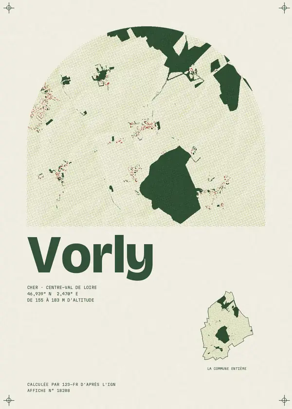 Affiche de Vorly, calculée par 123-fr d'après l'IGN
