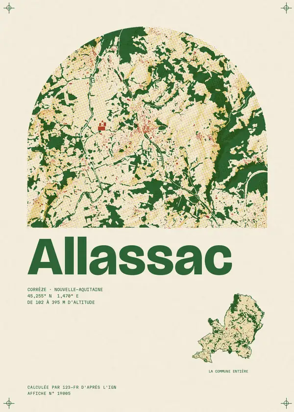 Affiche de Allassac, calculée par 123-fr d'après l'IGN