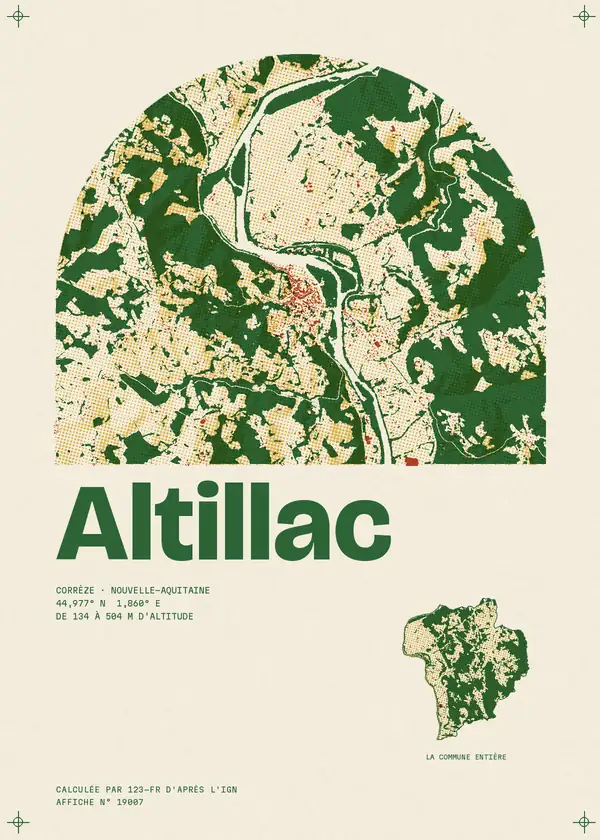 Affiche de Altillac, calculée par 123-fr d'après l'IGN