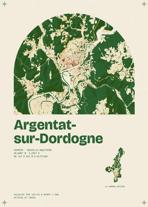 Affiche de Argentat-sur-Dordogne, calculée par 123-fr d'après l'IGN