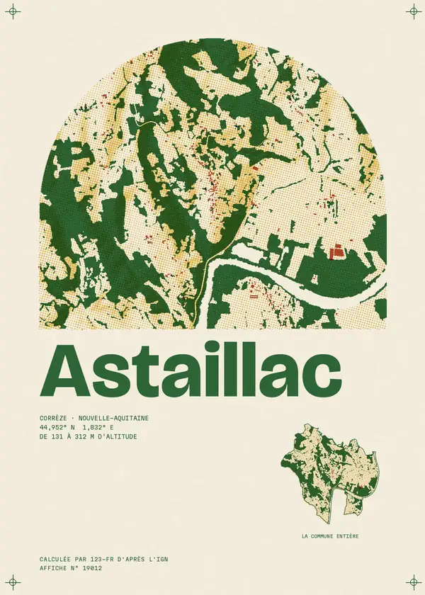 Affiche de Astaillac, calculée par 123-fr d'après l'IGN