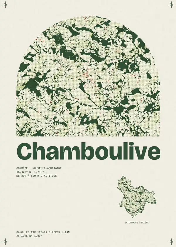 Affiche de Chamboulive, calculée par 123-fr d'après l'IGN