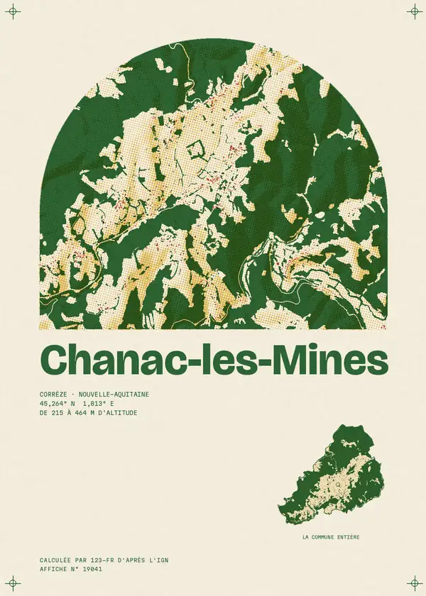 Affiche de Chanac-les-Mines, calculée par 123-fr d'après l'IGN