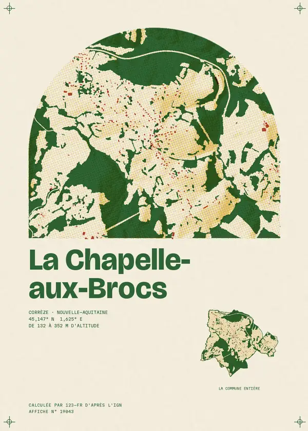 Affiche de La Chapelle-aux-Brocs, calculée par 123-fr d'après l'IGN